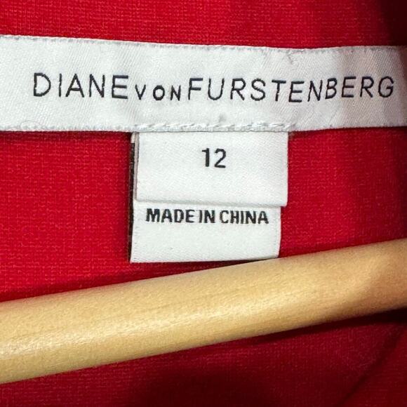 Diane Von Furstenberg red shift dress size 12 EUC - Picture 6 of 8